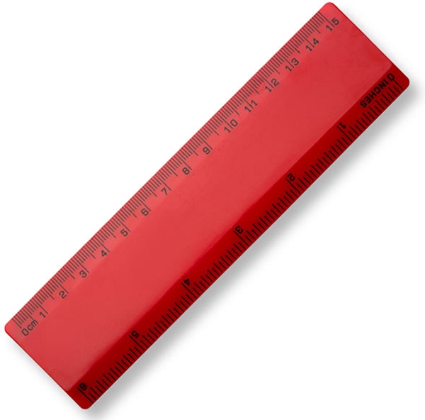 15cm Plastic Ruler - Red